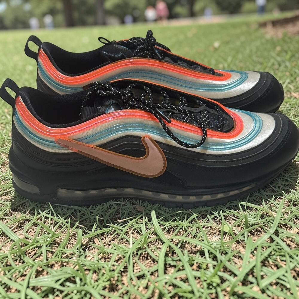 Nike Air Max '97 Sneakers Mens 11.5 Black Neon Seoul CI1503-001 Lows Shoes